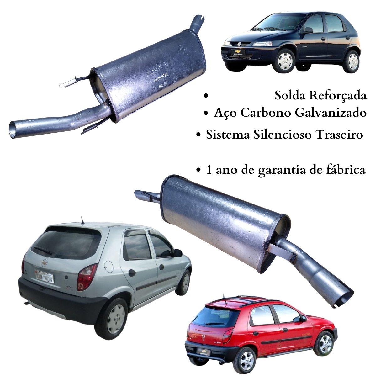 Silencioso Escapamento Traseiro Chevrolet...