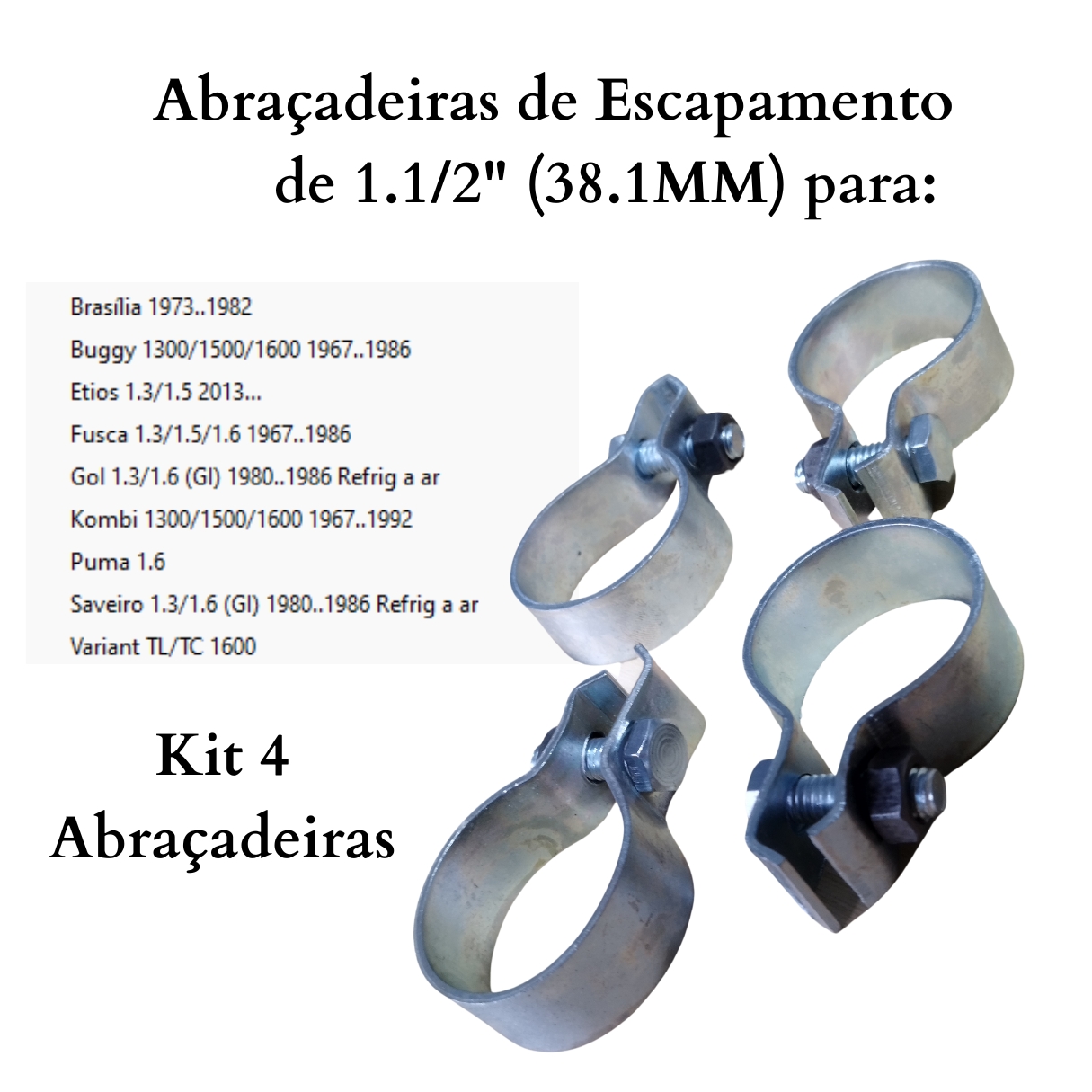 KIT 4 Abraçadeiras de Escapamento Motor a...