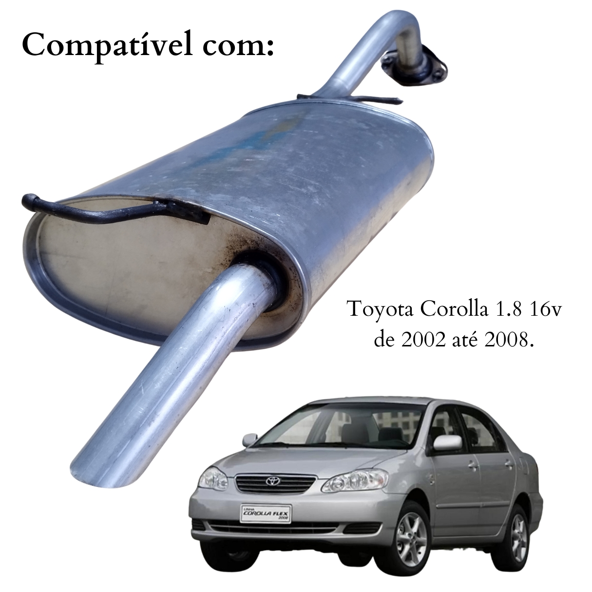 Escapamento Silencioso Traseiro Toyota Co...