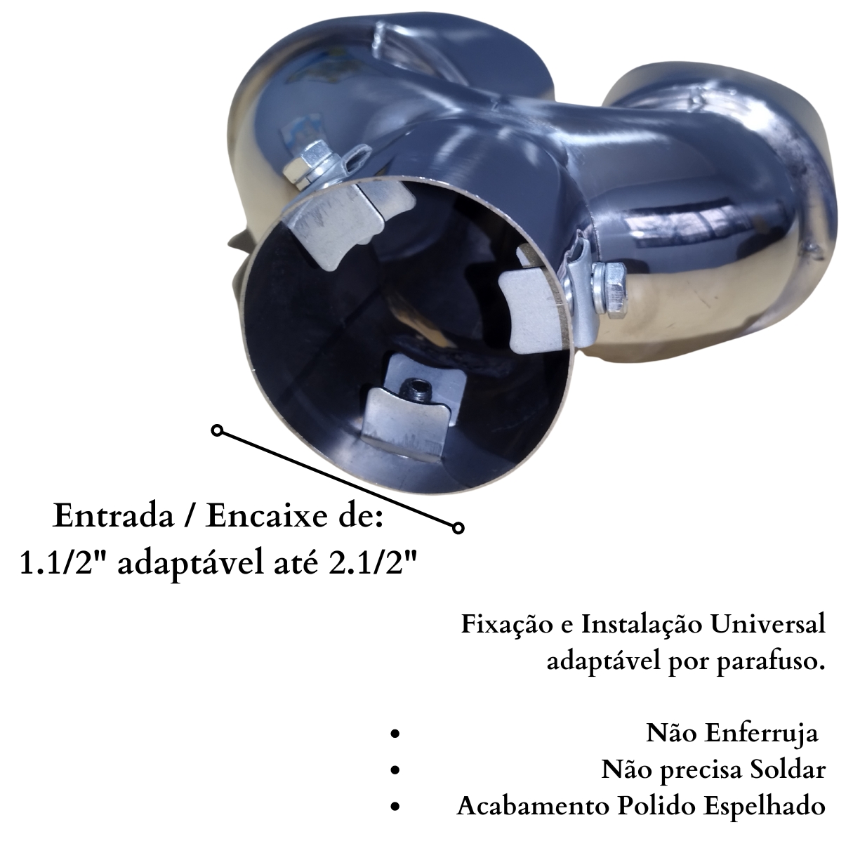 Ponteira Universal Inox Dupla Oval Chanfr...