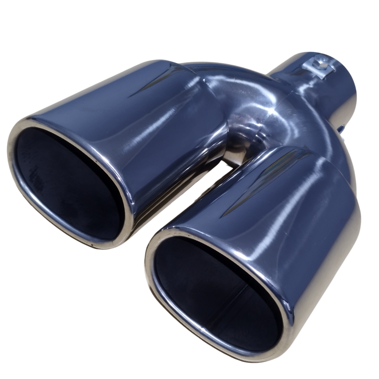 Ponteira Inox Dupla Oval Reta 3,5 Universal