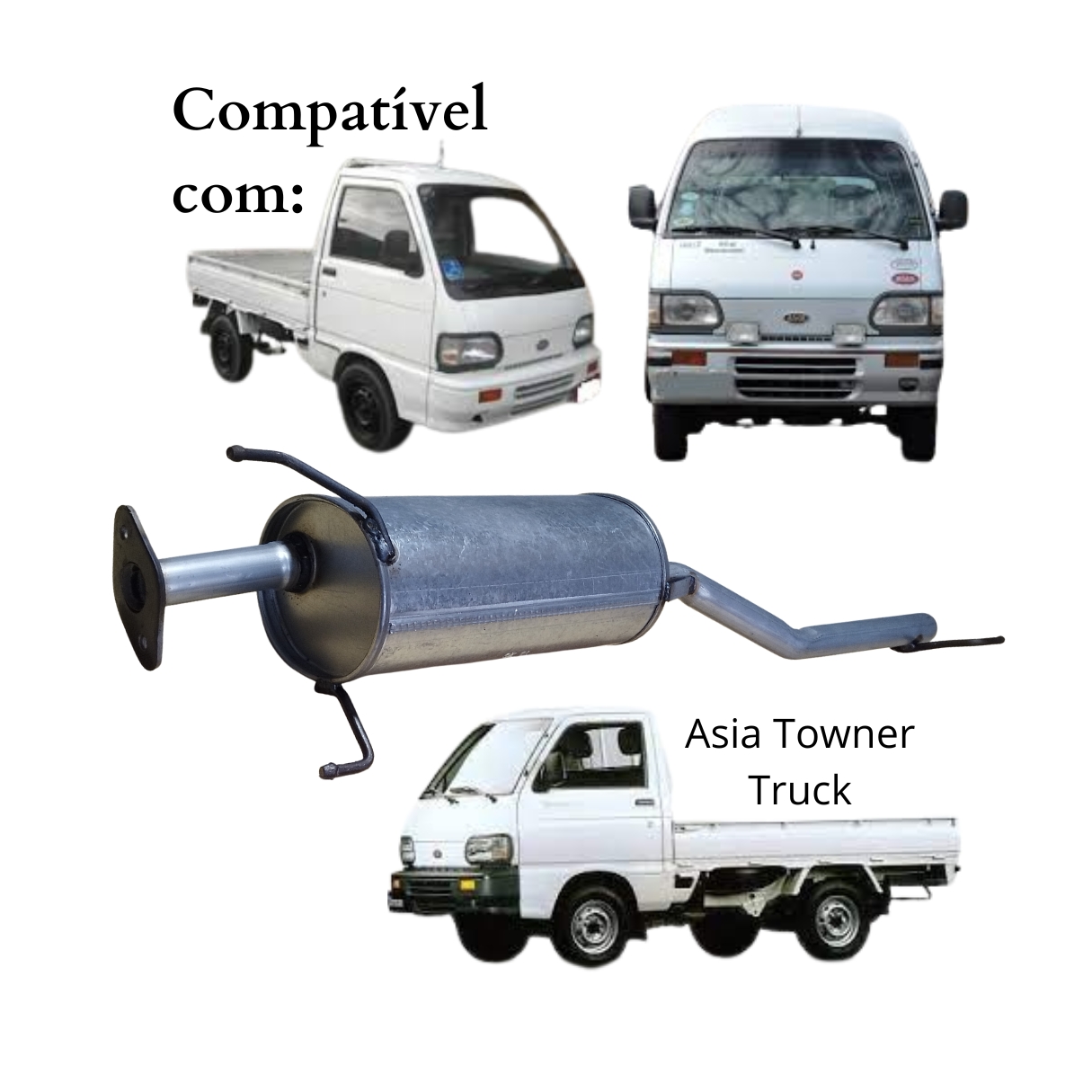 Escapamento Tubo Silencioso Asia Towner 0...
