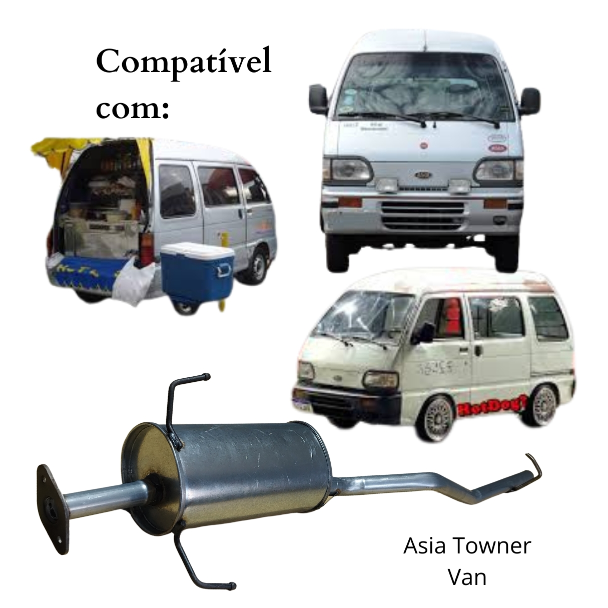 Escapamento Tubo Silencioso Asia Towner 0...