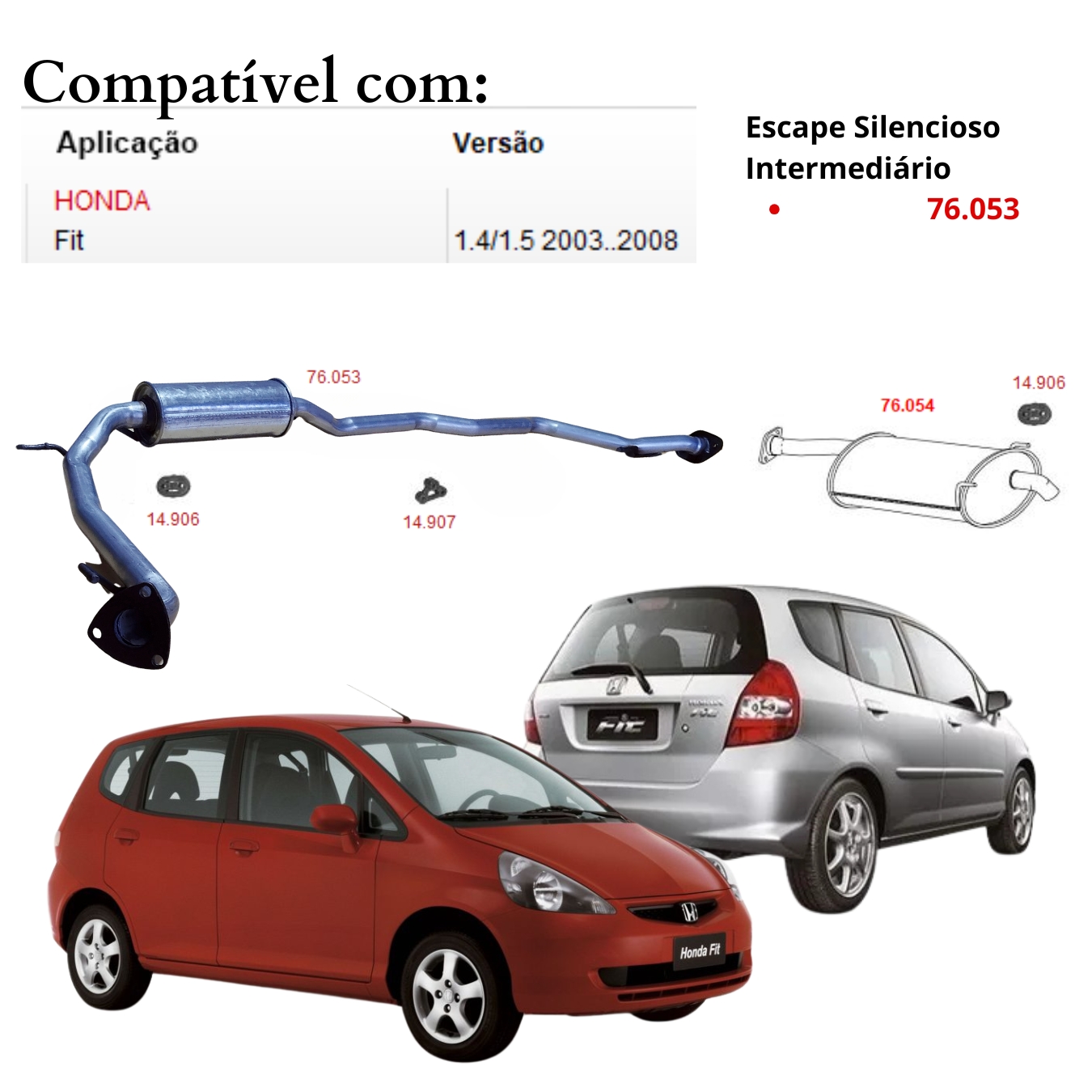 Escapamento Silencioso Intermediáro Honda...