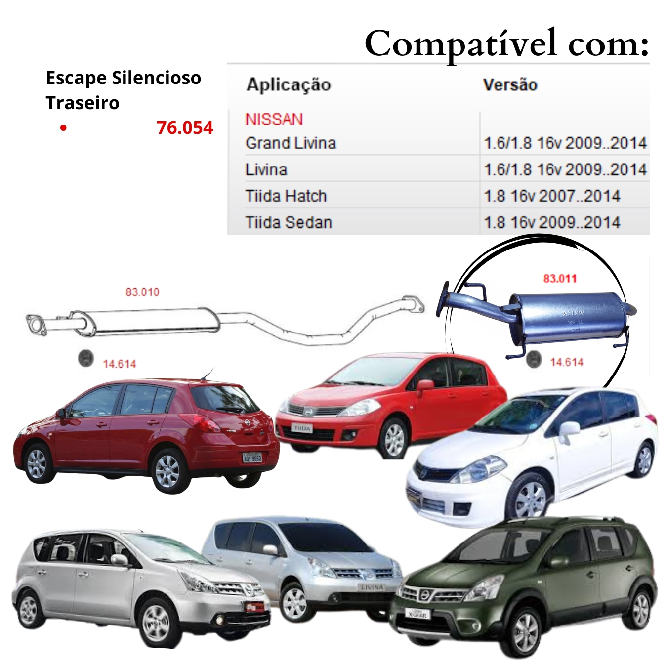 Silencioso Escapamento Traseiro Nissan Ti...