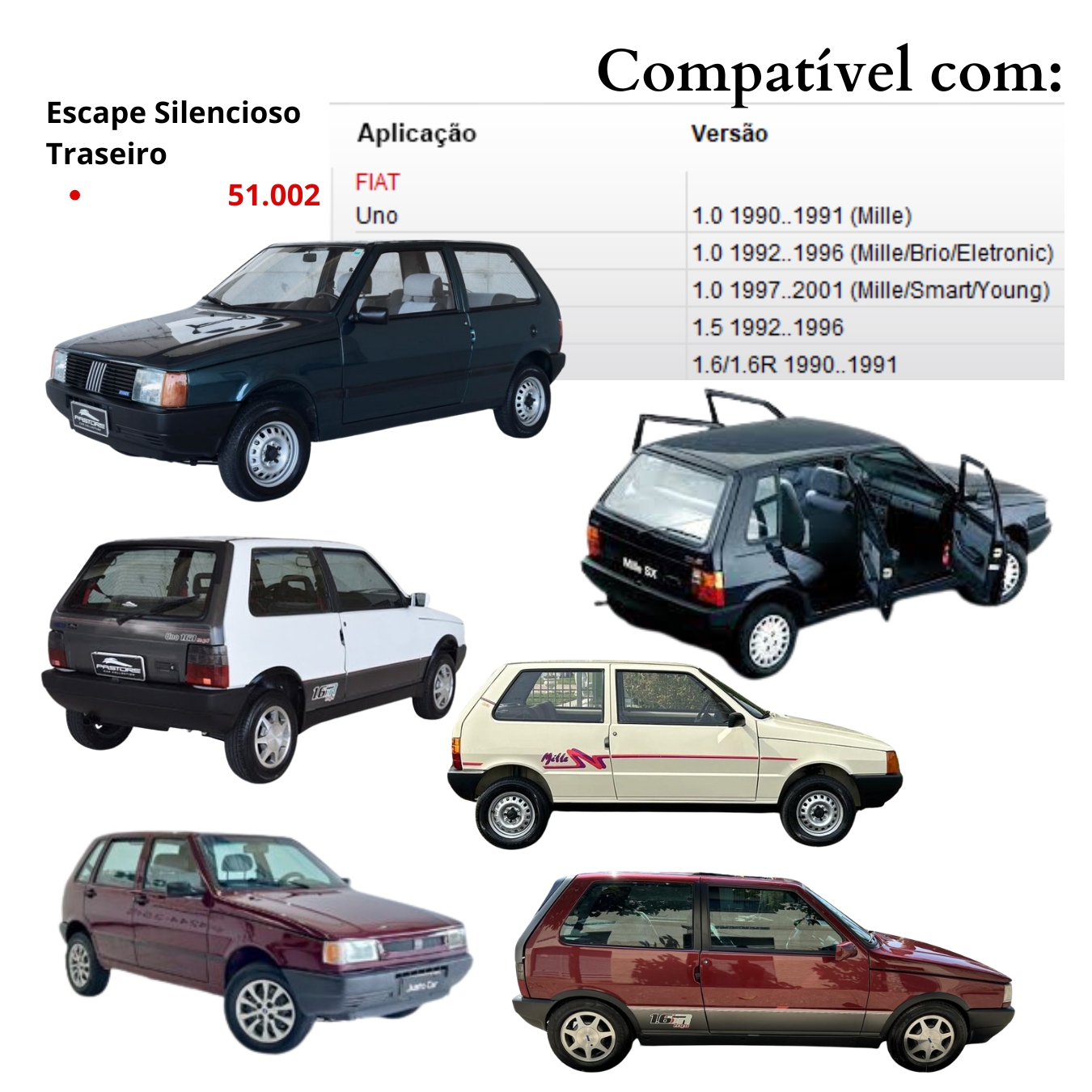 Silencioso Escapamento Traseiro Fiat Uno ...