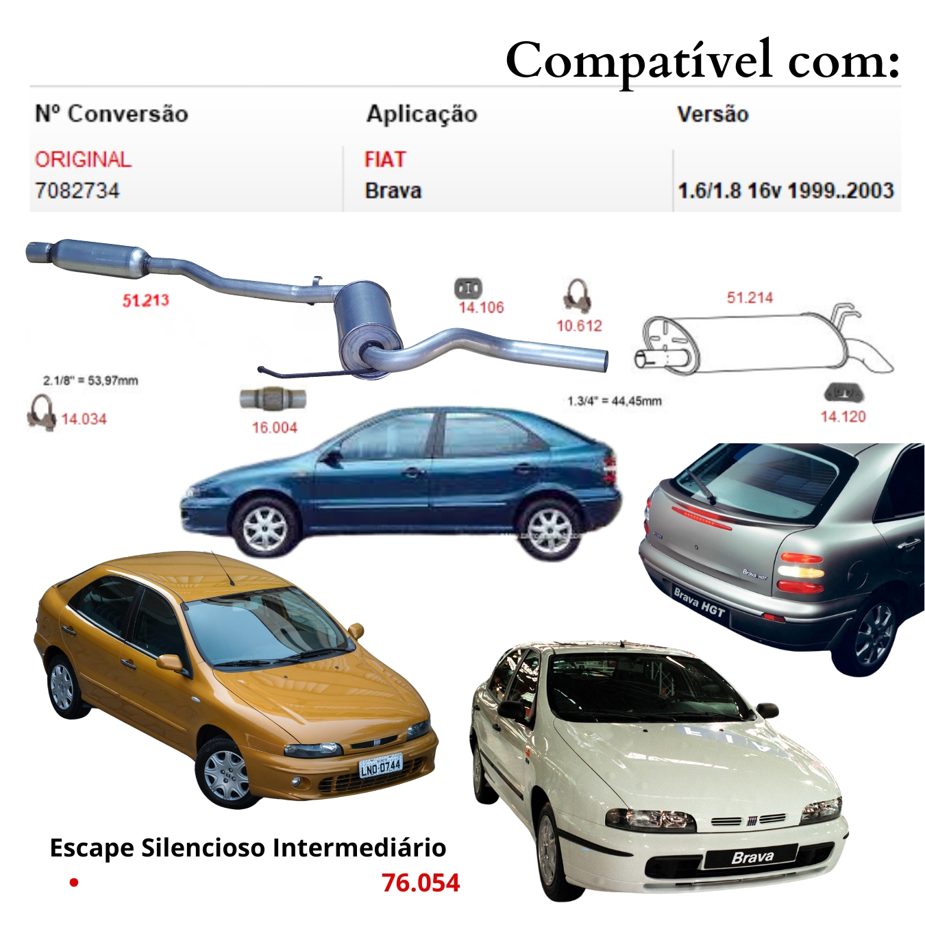 Escapamento Silencioso Intermediario Fiat...