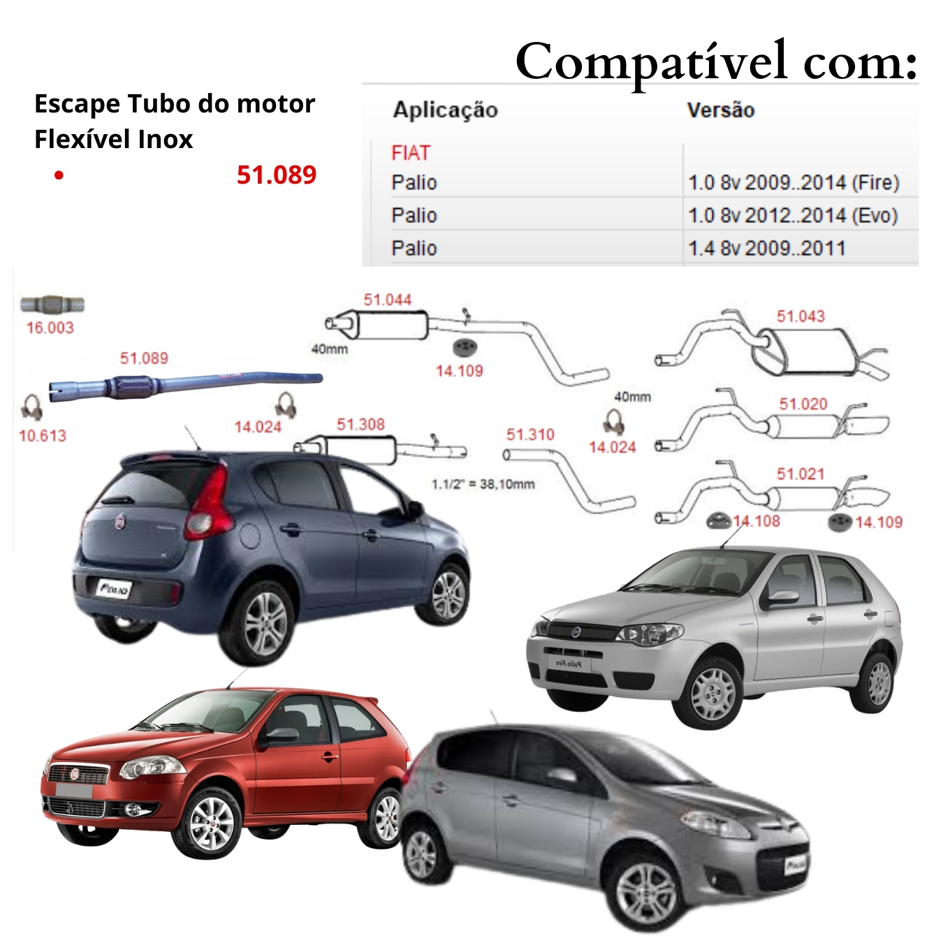 Escapamento Tubo do Motor com Flexível Fi...