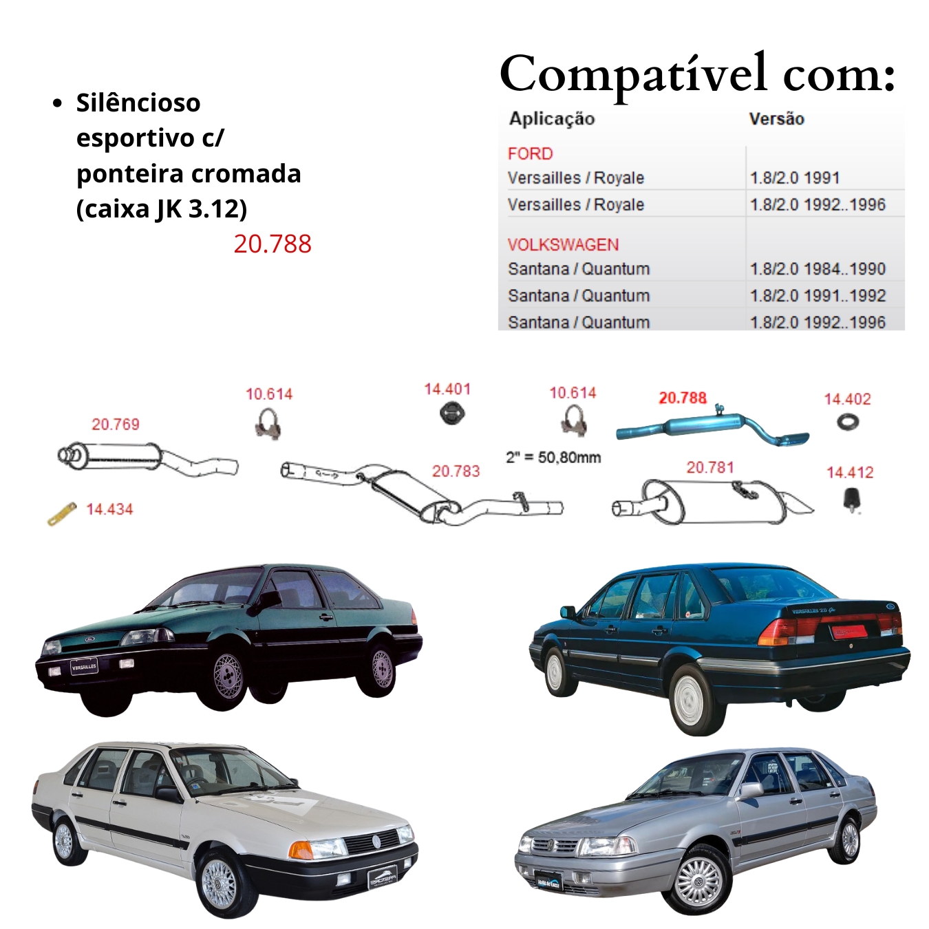 Escapamento Esportivo JK Volkswagen Santa...