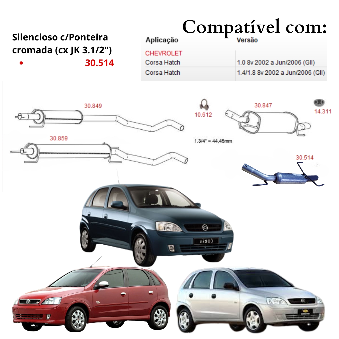 Abafador Esportivo Chevrolet Corsa Hatch ...