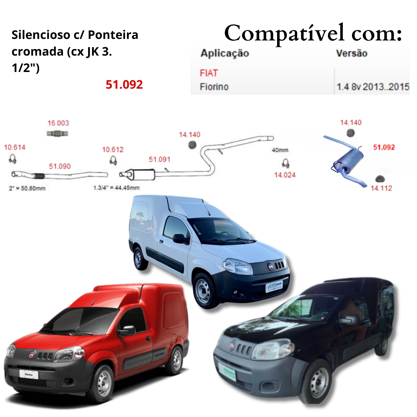 Escapamento Traseiro Fiat Fiorino 1.4 de ...