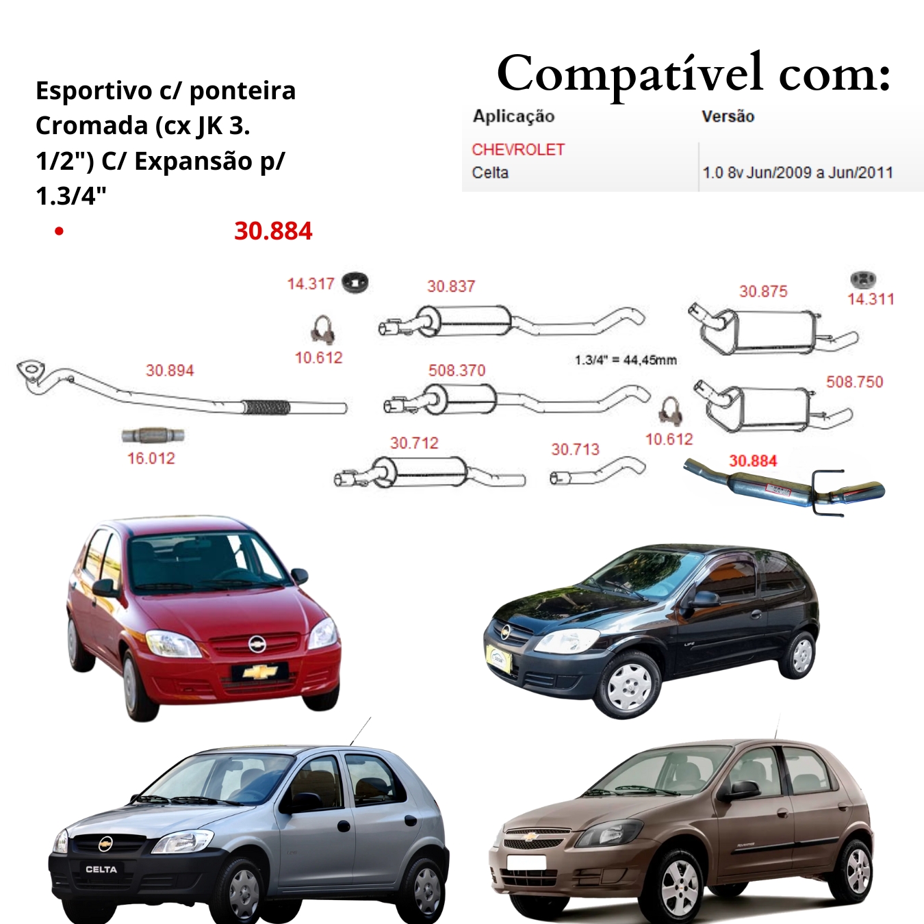 Escape Descarga Abafador Esportivo Trasei...