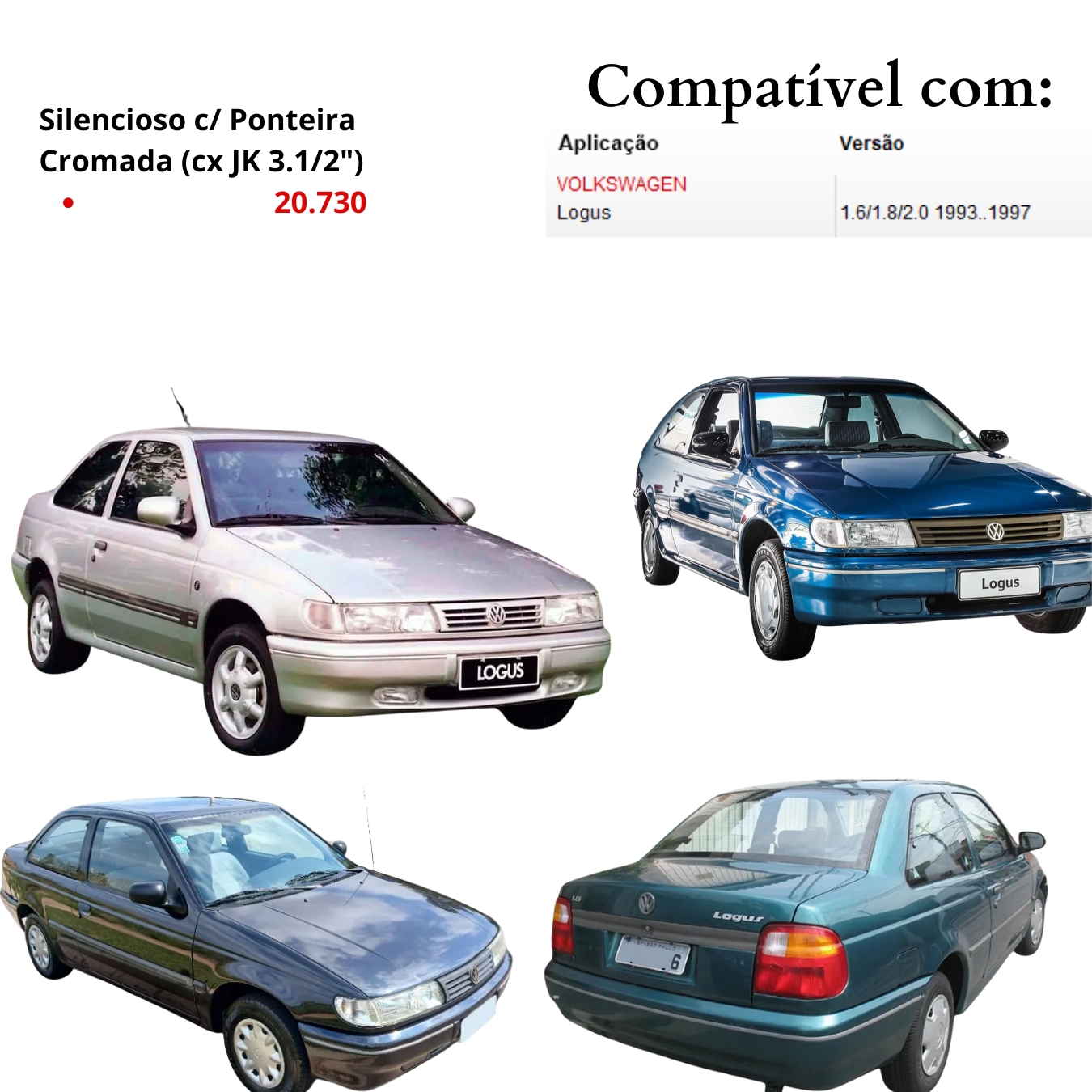 Escapamento Esportivo Volkswagen Logus de...