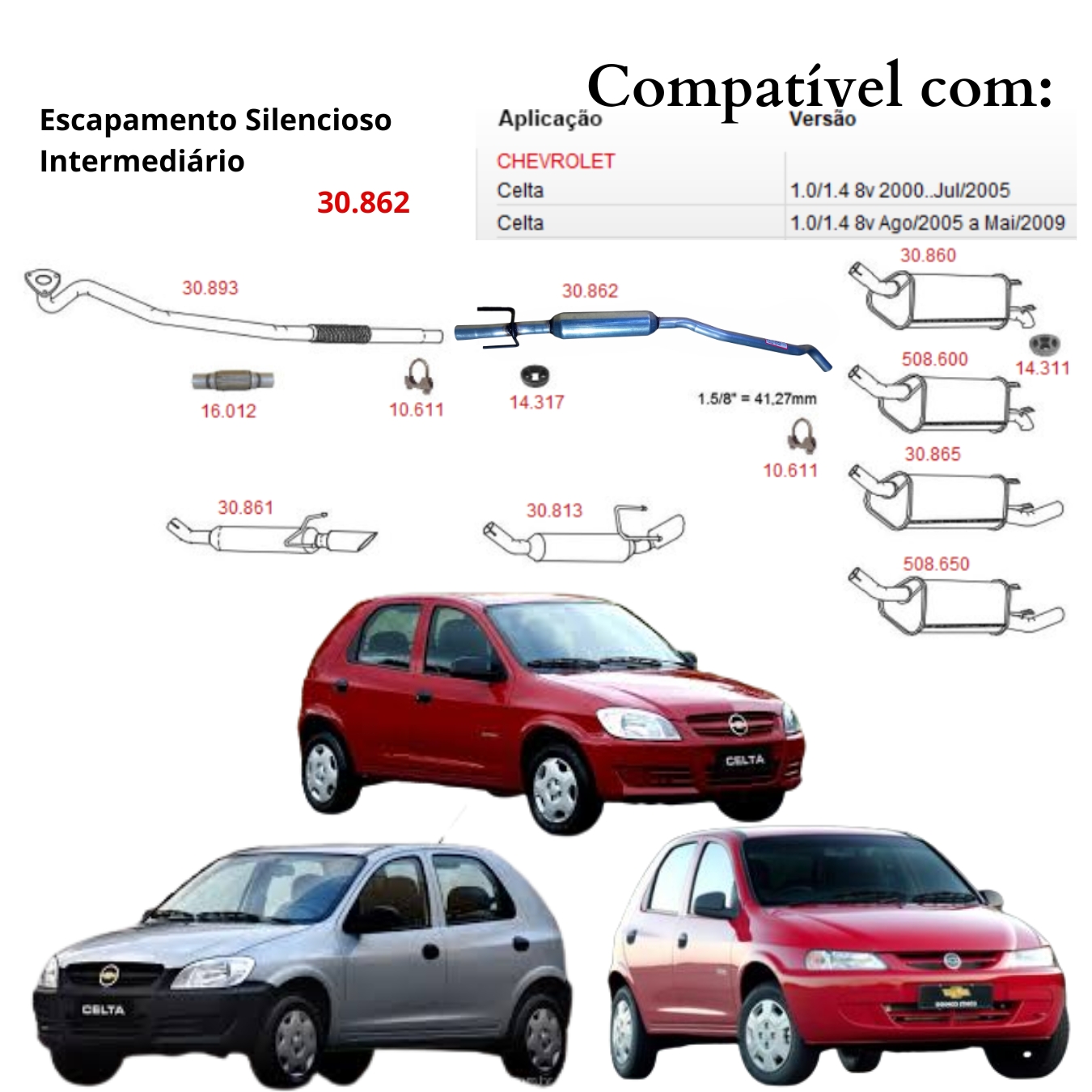Escapamento Silencioso Intermediário Chev...