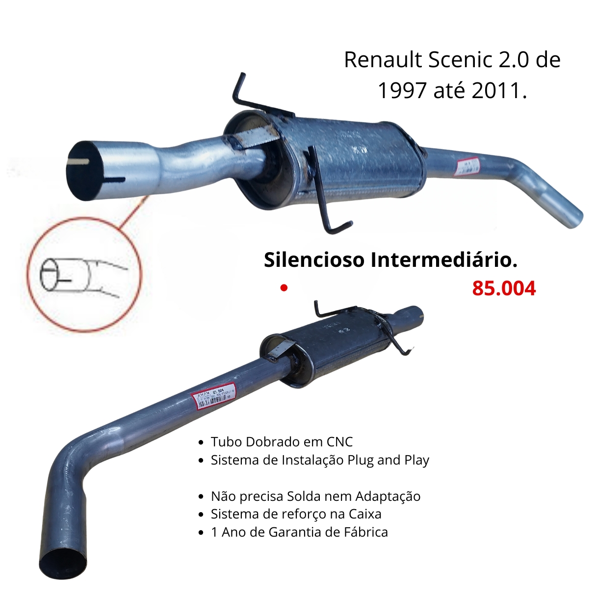 Escapamento Surdina Intermediário Renault...