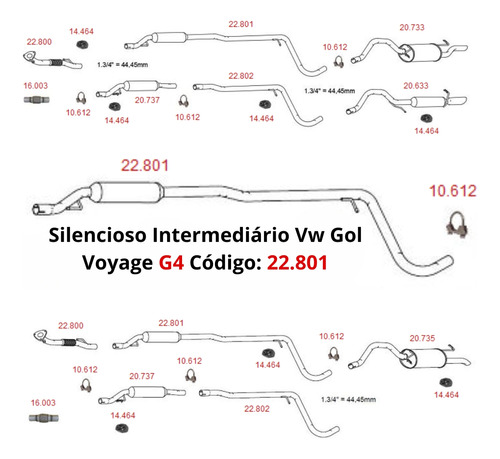 Escapamento Silencioso Intermediario Volk...