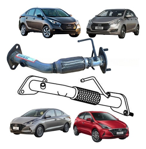 Escapamento Tubo do Motor Flexível Hyunda...