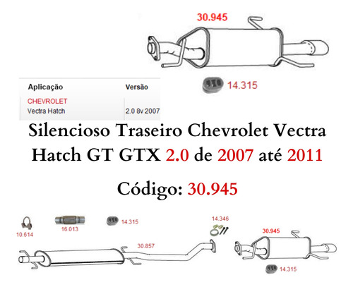 Silencioso Escapamento Traseiro Chevrolet...