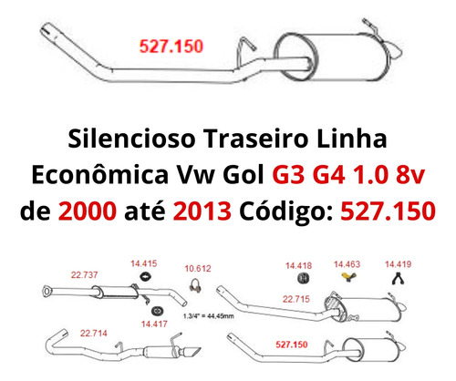 Silencioso Escapamento Traseiro Volkswage...
