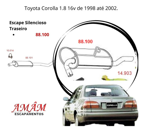 Escapamento Silencioso Traseiro Toyota Co...