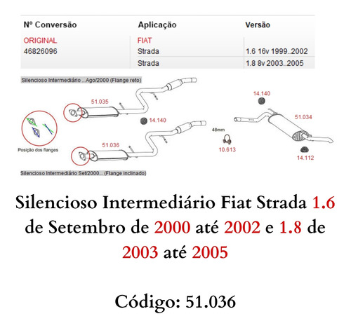 Escapamento Silencioso Intermediario Fiat...