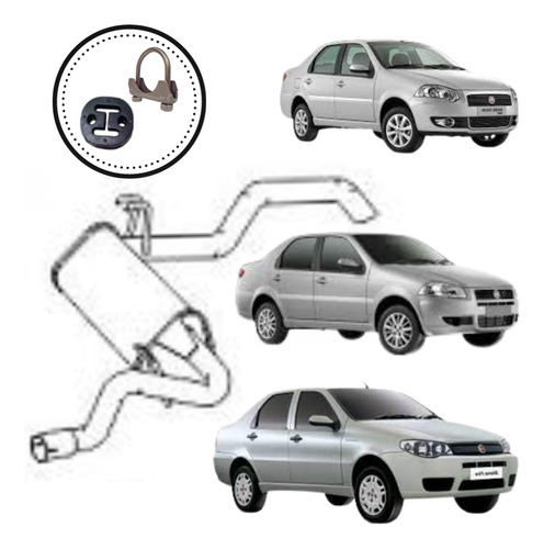 Escapamento Silencioso Traseiro Fiat Sien...