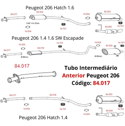 Escapamento Tubo Intermediário Anterior P...