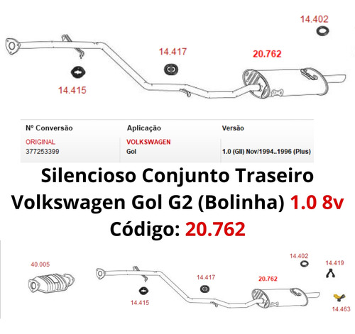 Silencioso Escapamento Traseiro Volkswage...