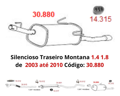 Silencioso Escapamento Traseiro Chevrolet...
