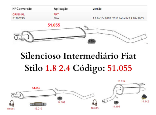 Escapamento Silencioso Intermediario Fiat...