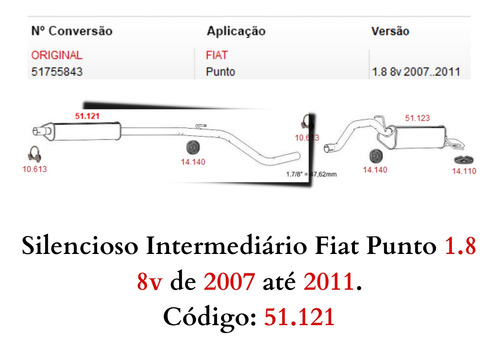 Escapamento Silencioso Intermediario Fiat...