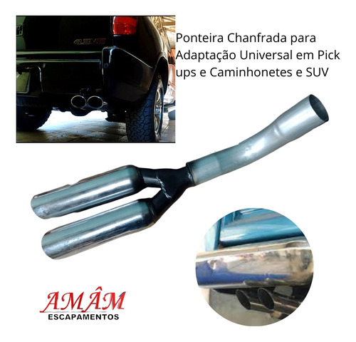 Ponteira Cromada Dupla Alongada Caminhone...