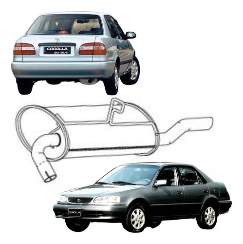 Escapamento Silencioso Traseiro Toyota Co...