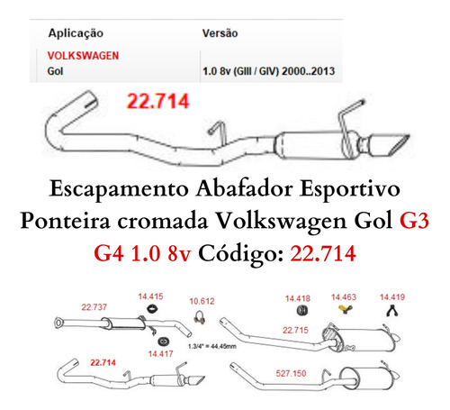 Escapamento Esportivo Ponteira Cromada JK...