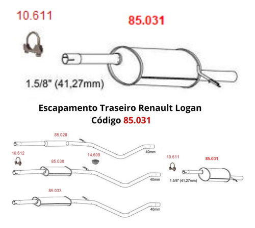Silencioso Escapamento Traseiro Renault L...