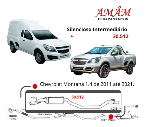 Escapamento Silencioso Intermediário Chev...