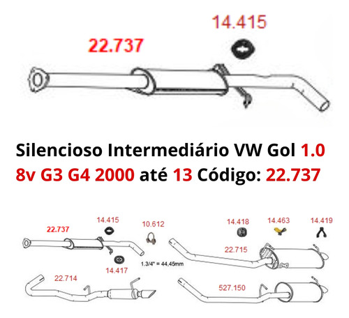 Escapamento Silencioso Intermediario Volk...