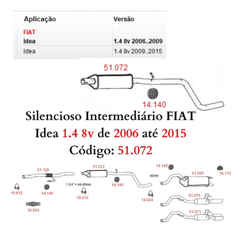 Escapamento Silencioso Intermediario Fiat...