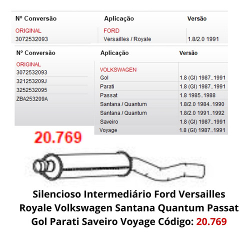 Escapamento Silencioso Intermediario Volk...