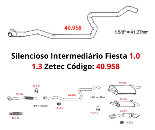 Escapamento Silencioso Intermediario Ford...