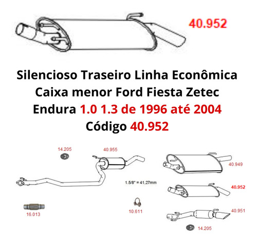 Silencioso Escapamento Traseiro Ford Fies...