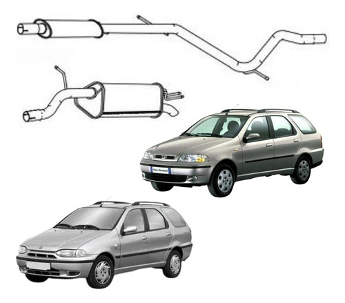 Escapamento Completo (Inter + Tras) Fiat ...