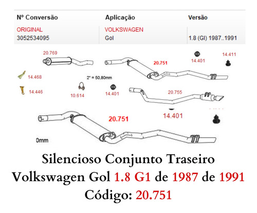 Escapamento Conjunto Silencioso Traseiro ...