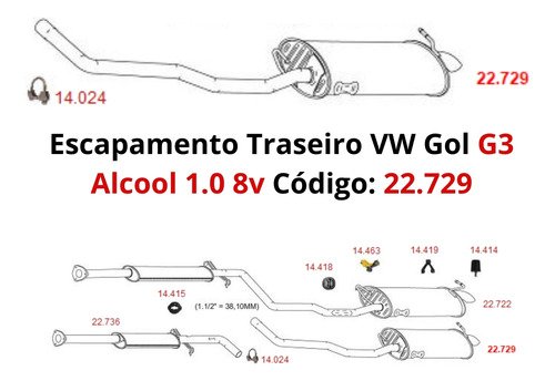 Escapamento Silencioso Traseiro Volkswage...