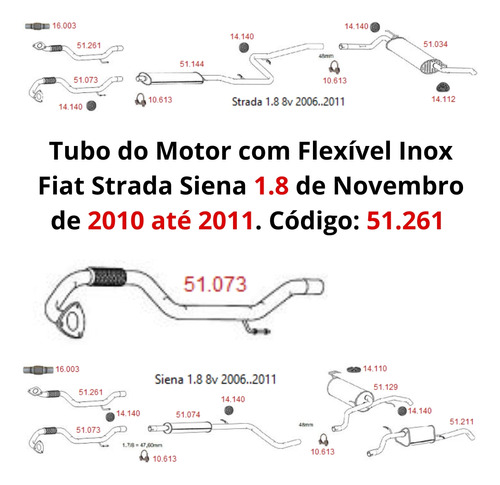 Escapamento Tubo do Motor com Flexível Fi...