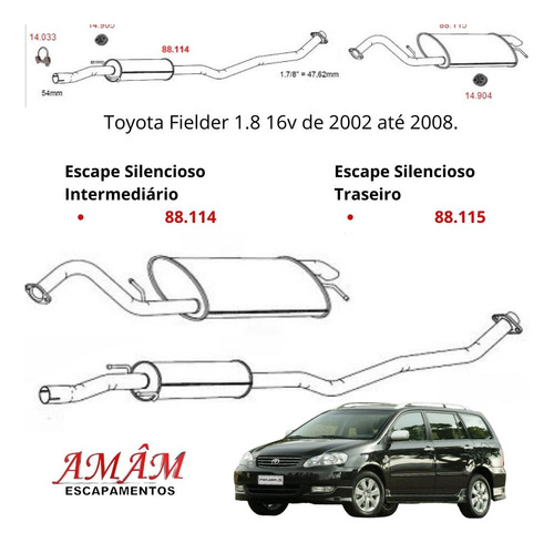 Escapamento Completo Toyota Corolla Field...