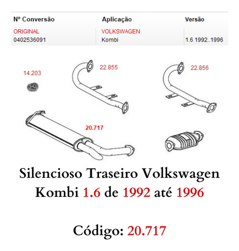 Silencioso Escapamento Traseiro Volkswage...