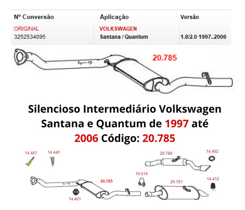 Escapamento Silencioso Intermediario Volk...