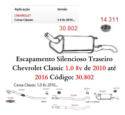 Silencioso Escapamento Traseiro Chevrolet...