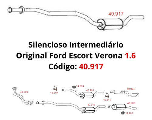 Escapamento Silencioso Intermediario Ford...